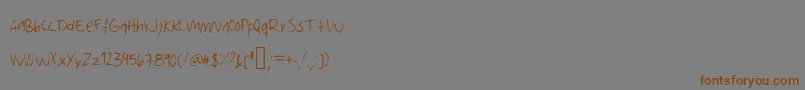 Amanda-Schriftart – Braune Schriften auf grauem Hintergrund