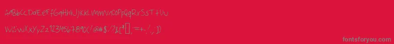 Amanda Font – Gray Fonts on Red Background
