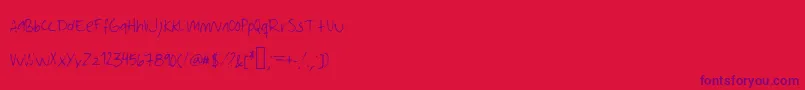 Amanda Font – Purple Fonts on Red Background