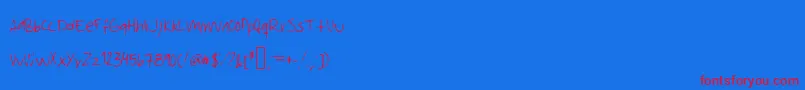 Amanda Font – Red Fonts on Blue Background