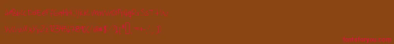 Amanda Font – Red Fonts on Brown Background