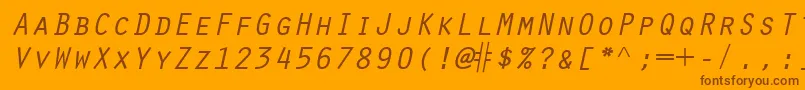 ScribeSsiItalicSmallCaps Font – Brown Fonts on Orange Background