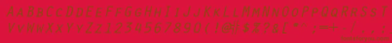 ScribeSsiItalicSmallCaps Font – Brown Fonts on Red Background