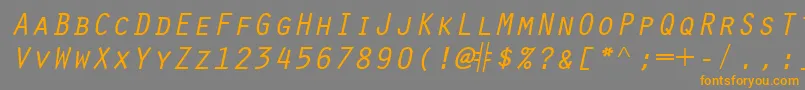 ScribeSsiItalicSmallCaps Font – Orange Fonts on Gray Background