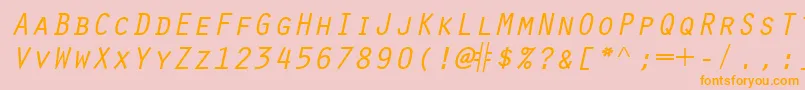 ScribeSsiItalicSmallCaps Font – Orange Fonts on Pink Background