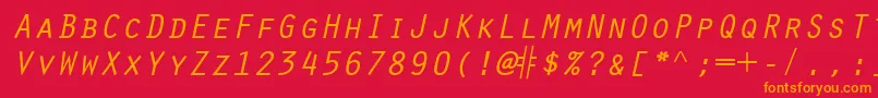 ScribeSsiItalicSmallCaps Font – Orange Fonts on Red Background