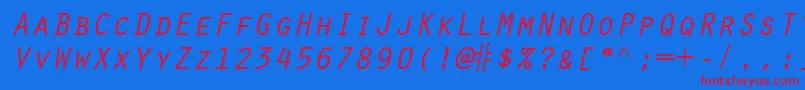 ScribeSsiItalicSmallCaps Font – Red Fonts on Blue Background