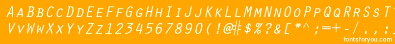 ScribeSsiItalicSmallCaps Font – White Fonts on Orange Background