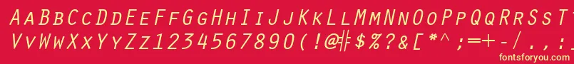 ScribeSsiItalicSmallCaps Font – Yellow Fonts on Red Background