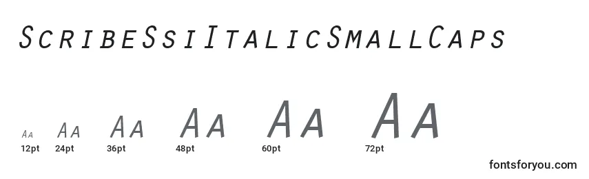 Размеры шрифта ScribeSsiItalicSmallCaps