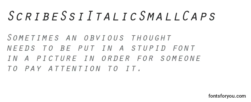 Review of the ScribeSsiItalicSmallCaps Font