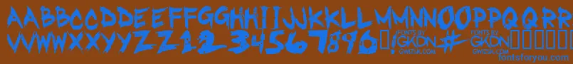 Шрифт GwizskRegular – синие шрифты на коричневом фоне