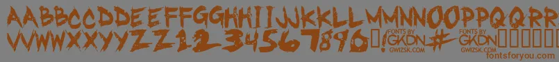 GwizskRegular-Schriftart – Braune Schriften auf grauem Hintergrund