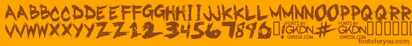 GwizskRegular-fontti – ruskeat fontit oranssilla taustalla