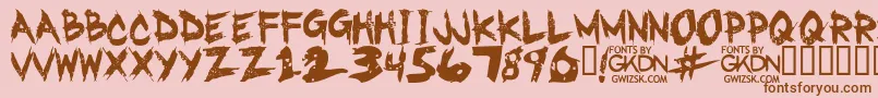 GwizskRegular-fontti – ruskeat fontit vaaleanpunaisella taustalla