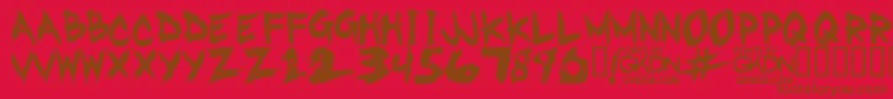 GwizskRegular Font – Brown Fonts on Red Background