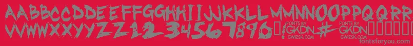 GwizskRegular Font – Gray Fonts on Red Background