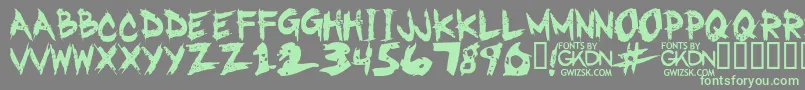 Fonte GwizskRegular – fontes verdes em um fundo cinza