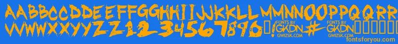 GwizskRegular Font – Orange Fonts on Blue Background