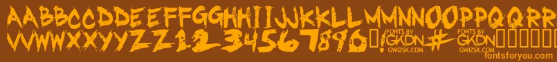 Шрифт GwizskRegular – оранжевые шрифты на коричневом фоне