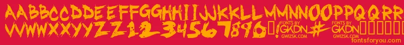 fuente GwizskRegular – Fuentes Naranjas Sobre Fondo Rojo