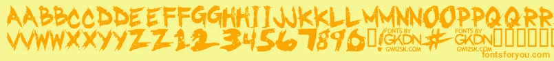 GwizskRegular Font – Orange Fonts on Yellow Background