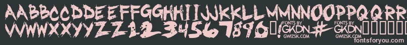 fuente GwizskRegular – Fuentes Rosadas Sobre Fondo Negro