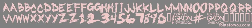 フォントGwizskRegular – 灰色の背景にピンクのフォント