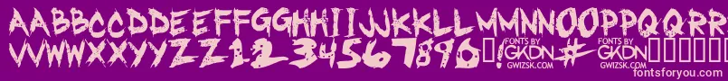 Шрифт GwizskRegular – розовые шрифты на фиолетовом фоне