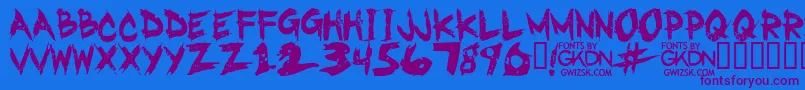 GwizskRegular Font – Purple Fonts on Blue Background