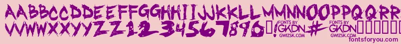 GwizskRegular-Schriftart – Violette Schriften auf rosa Hintergrund