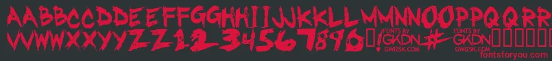 GwizskRegular-Schriftart – Rote Schriften auf schwarzem Hintergrund