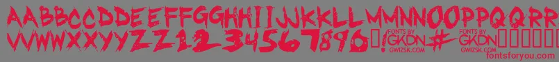 GwizskRegular Font – Red Fonts on Gray Background