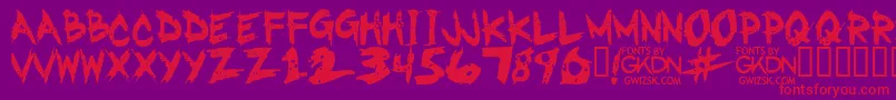 GwizskRegular Font – Red Fonts on Purple Background