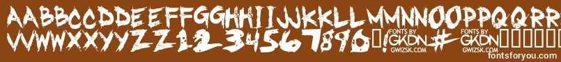 フォントGwizskRegular – 茶色の背景に白い文字