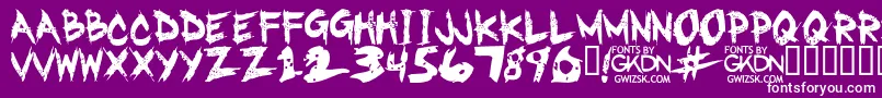 GwizskRegular-Schriftart – Weiße Schriften auf violettem Hintergrund