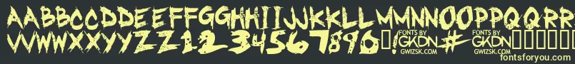 Шрифт GwizskRegular – жёлтые шрифты на чёрном фоне