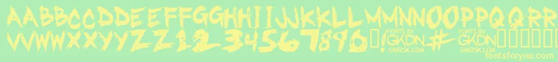 GwizskRegular Font – Yellow Fonts on Green Background