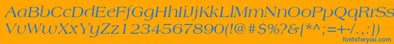 AmericanaLtItalic Font – Blue Fonts on Orange Background