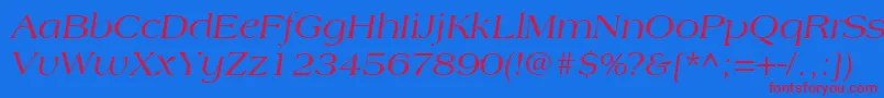 AmericanaLtItalic Font – Red Fonts on Blue Background