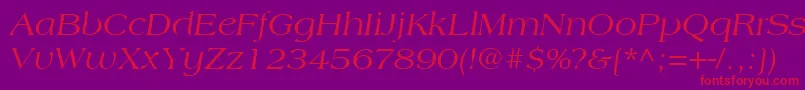 AmericanaLtItalic Font – Red Fonts on Purple Background