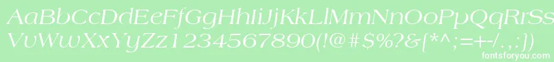 AmericanaLtItalic Font – White Fonts on Green Background