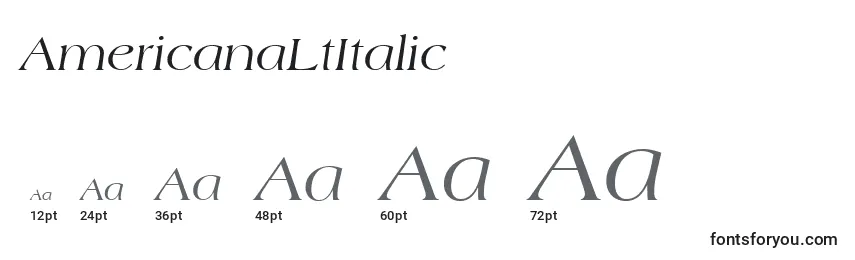 Размеры шрифта AmericanaLtItalic