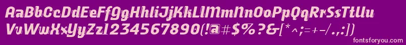 AlusineOblique Font – Pink Fonts on Purple Background