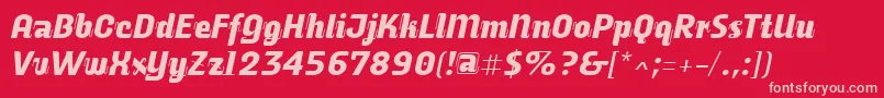 フォントAlusineOblique – 赤い背景にピンクのフォント