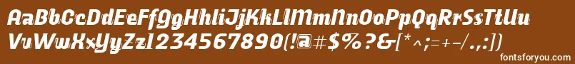 フォントAlusineOblique – 茶色の背景に白い文字