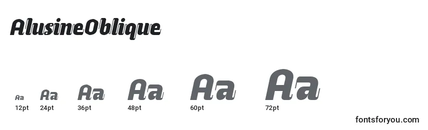 AlusineOblique Font Sizes