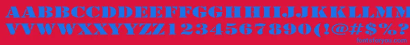 Police LarchmereExpanded – polices bleues sur fond rouge