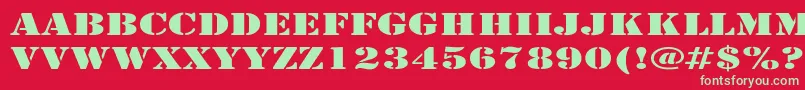 フォントLarchmereExpanded – 赤い背景に緑の文字