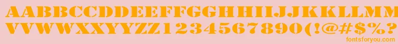 LarchmereExpanded Font – Orange Fonts on Pink Background